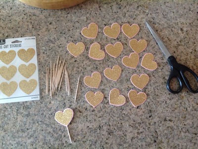 Gold Pink 1st Party: DIY Projects; 1 candle. Cupcake toppers. Mini Haul