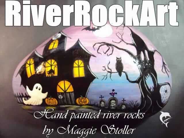 Hand painted Halloween rock
