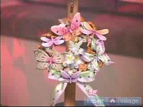 How to Make Pretzel Crafts : How to Make a Blossoms & Butterflies Wreath With Pretzels