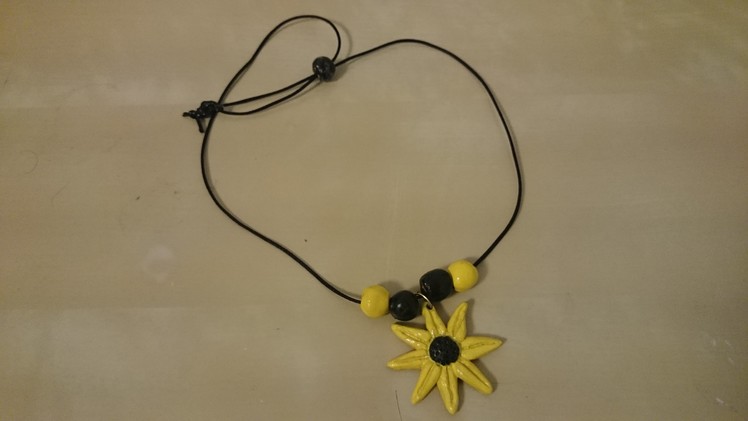 How to make terracotta sunflower necklace: terracotta.clay jewellery making tutorial