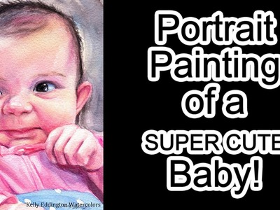 Portrait Painting of a Supercute Baby