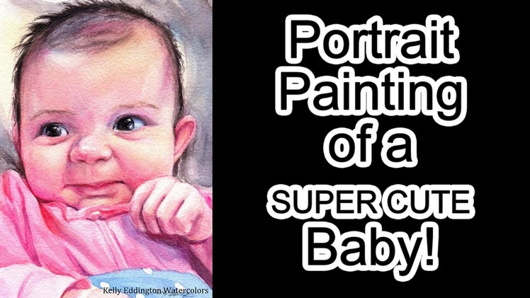 Portrait Painting of a Supercute Baby