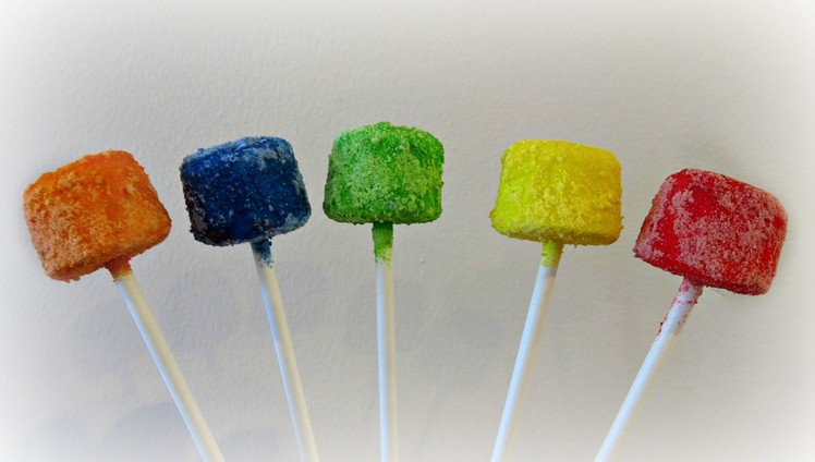SKITTLES COVERED MARSHMALLOW POPS