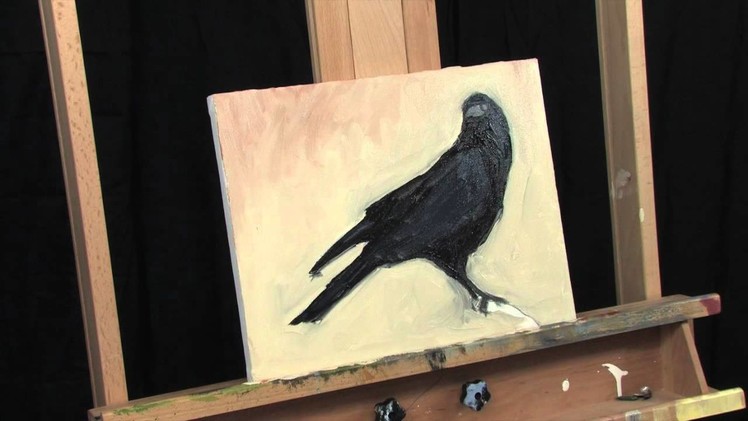 Time Lapse Crow Raven Painting Expressionist Acrylic Thick Paint Artwork by Tim Gagnon