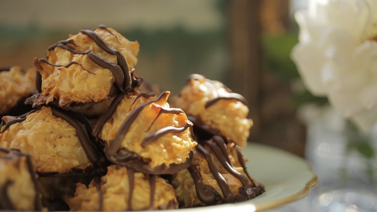 Chocolate Coconut Macaroons Recipe || KIN EATS