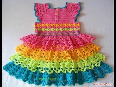 Crochet baby dress| How to crochet an easy shell stitch baby. girl's dress for beginners 94