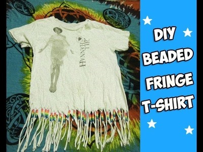DIY Beaded Fringe T-shirt Reconstruction (Kandi) - [www.gingercande.com]