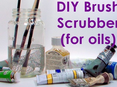 DIY brush cleaning jar for oil paintbrushes