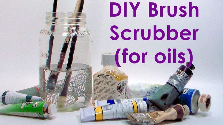 DIY brush cleaning jar for oil paintbrushes
