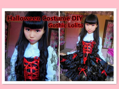 DIY Kawaii - How to restyle your old clothes to Gothic lolita dress for halloween.school