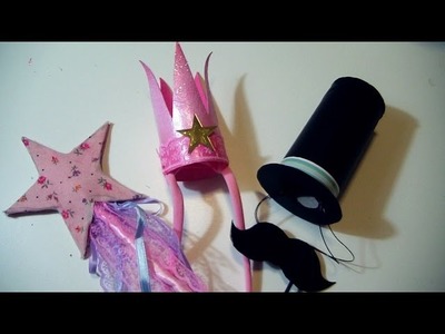 DIY Party.Halloween Ideas for Kids: Fairy PrincessCROWN and WAND + HAT and MUSTACHES