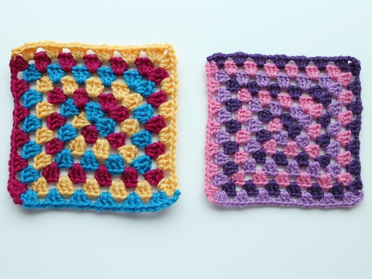 Granny square with spiral colour change - Crochet tutorial