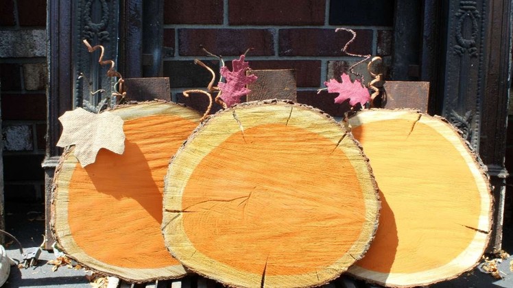 How To Create Stunning Wood Slice Pumpkins - DIY Home Tutorial - Guidecentral