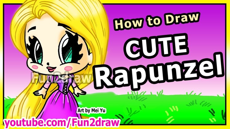 How to Draw Disney Princesses & Characters - Rapunzel from Tangled - Fun2draw Art Drawing Lessons
