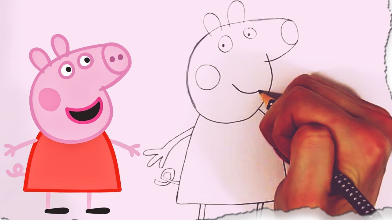 How To Draw Peppa Pig By Hooplakidz Doodle Drawing Tutorial