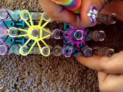 How to make a rainbow loom flower power bracelet By:Cadin Castillo