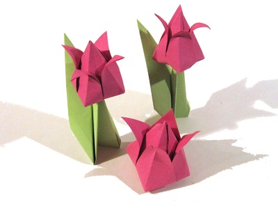 Origami Tulip Flower - Very easy - Valentine's Day Origami