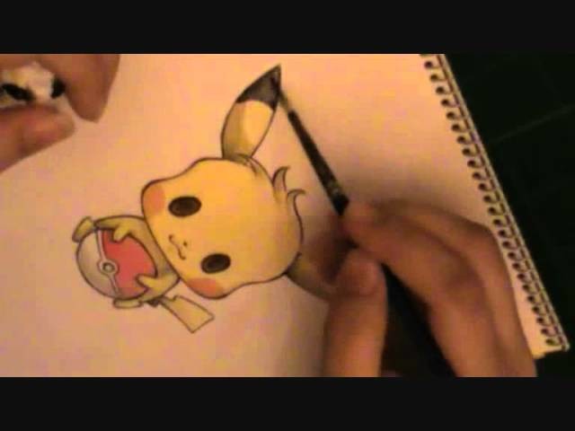 Painting Pikachu with watercolors
