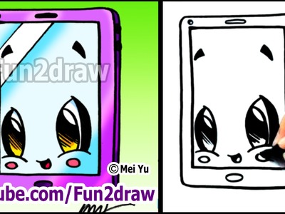 Smartphone - How to Draw a Cute Cartoon Mobile phone (Back to School)