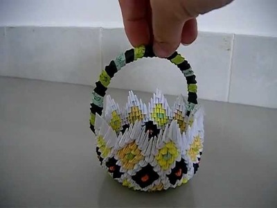 3D Origami Flower Basket