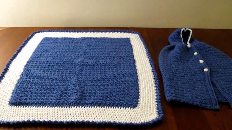 Crochet baby cape and blanket