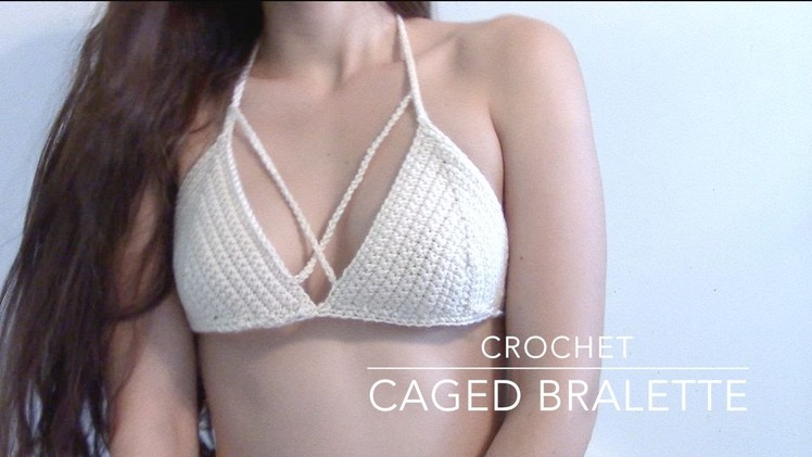 DIY Crochet Top: Beige Caged Bralette