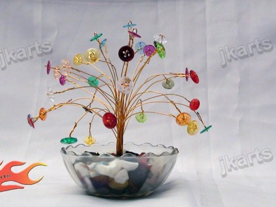 DIY How to make Wire Tree with colorful buttons - JK Arts 115