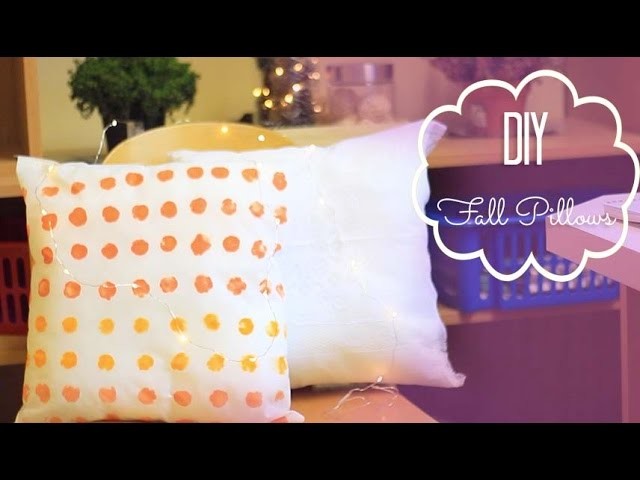 DIY Room Decor: Fall Inspired Tumblr Pillows (Quick and Easy) 2015 | DIY Almofadas: Renda e Bolinhas