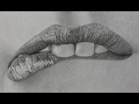 Drawing realistic lips.teeth