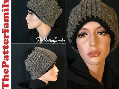 How to Crochet a Chunky Hat for Men Pattern #26│by ThePatterfamily