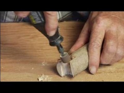 How to Make a Wood Walking Cane : Using Rotary Tool to Smooth Walking Cane Handle