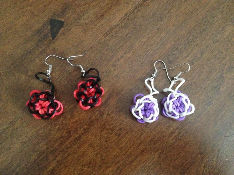 How to make Rubber Band flower earrings