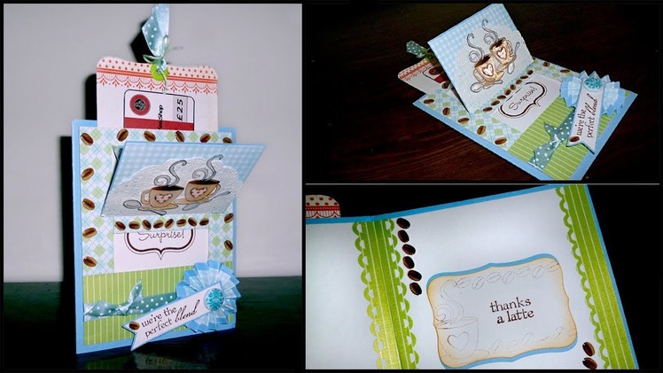 Interactive Pop-Up Card with Gift Card - Coffee Lover