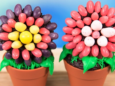 Jelly Bean Flower Pot Cupcakes from Cookies Cupcakes and Cardio