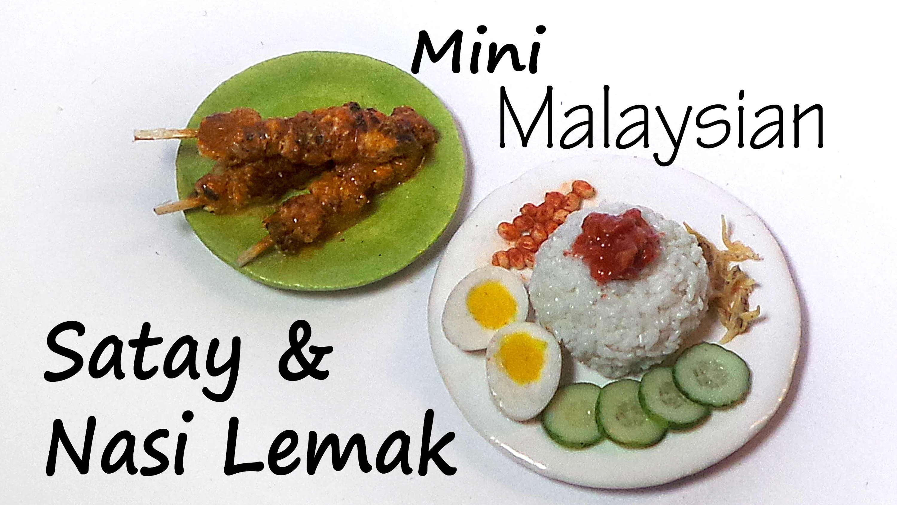 Malaysian Miniature Satay And Nasi Lemak Polymer Clay Tutorial