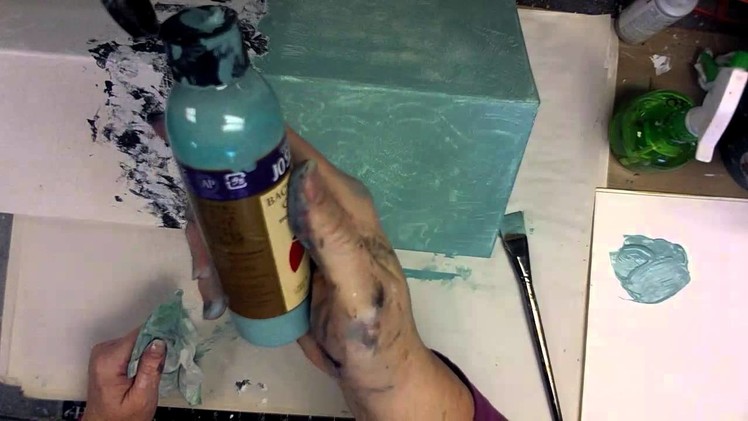 Painted Papers and Canvas Collage - Patti Tolley Parrish - Inky Obsessions