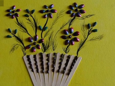 Best of Waste- Flower basket made from fruit seeds