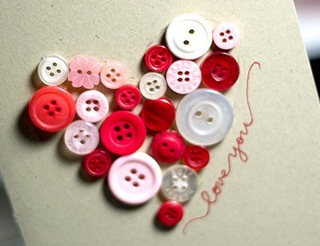 Button Heart Valentine's Day Card - Make a Card Monday #53