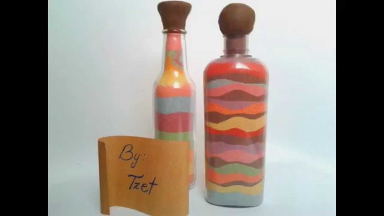 DIY. Colored sand bottle ♥ Manualidades. Botella con arena multicolor