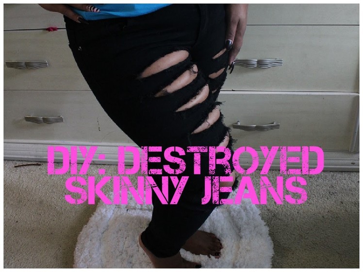 DIY | How To Distressed.Destoryed Black Denim Jeans