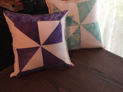 DIY Pinwheel pillow  w. Mitered Corners tutorial