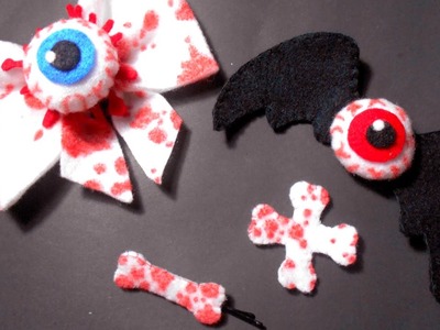 DIY Scary and Cute Halloween Accessories (Eyeballs, Bloody Bones, Bat Wings)