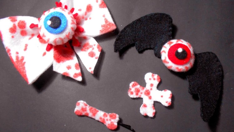 DIY Scary and Cute Halloween Accessories (Eyeballs, Bloody Bones, Bat Wings)