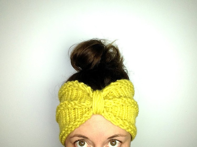 How to Loom Knit a "Bow" Turban Headband. Ear warmer (DIY Tutorial)