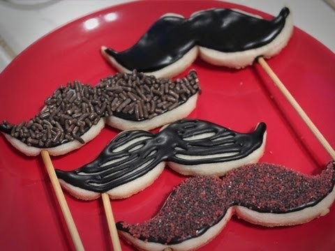 Moustache Cookie Pops - Quake N Bake