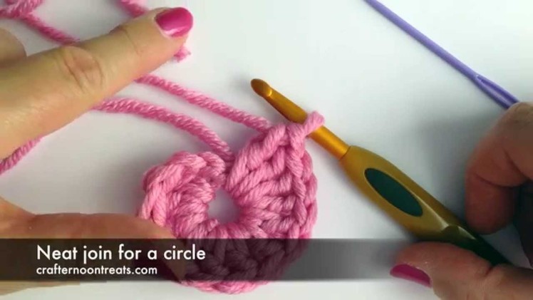 Neat join for a crochet circle