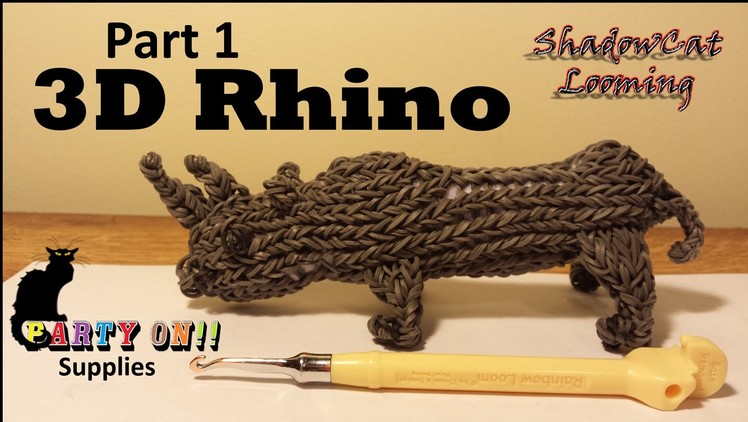 Rainbow Loom 3D Rhino Part 1 of 3 (Legs) On One Loom Board