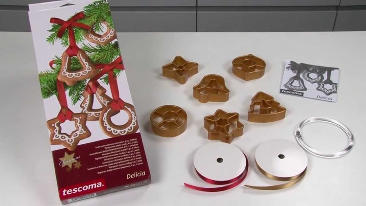 Cookie cutters Christmas decorations with 2 ribbons TESCOMA DELÍCIA, 6 pcs