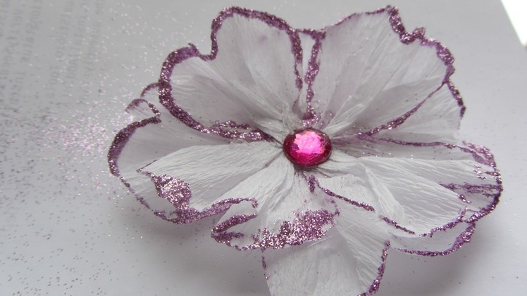 Crepe Paper Flowers with Glitter Are Fun to Make EASY