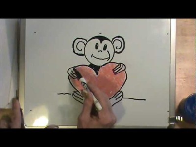 HOW TO DRAW A BABY CHIMP with a HEART ~ EASY, FUN ART LESSON!